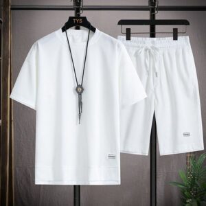 fashion-mens-t-shirts-and-shorts-clothing-set-white